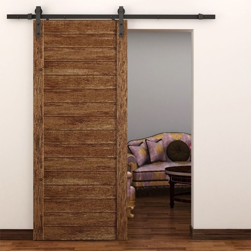 Buy Loft Sliding Wooden Door System without Handle Sand Black Finish