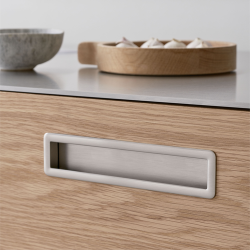 Tub Straight - Recessed Cabinet Handle - Inox Look Finish - Size - 190mm