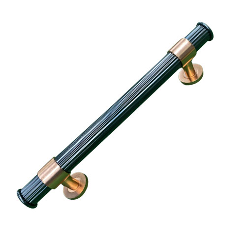 Door Pull Handle - 18" - Black Nickel Lining Finish