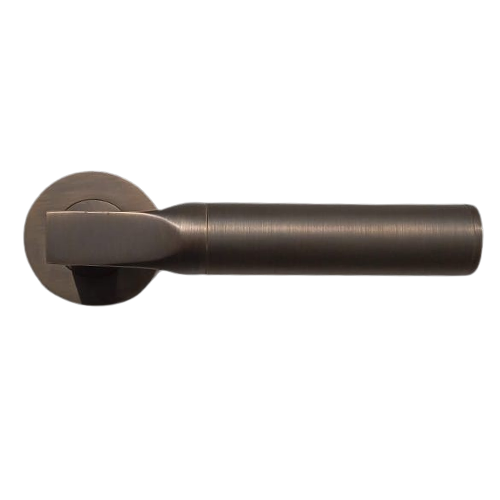 Door Lever Handle On Rose - Dark Bronze Finish