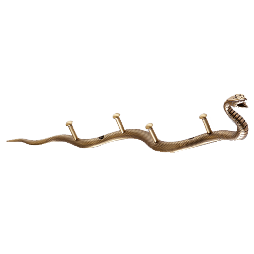 Snake Hook Rail - Antique  Brass Trumbled