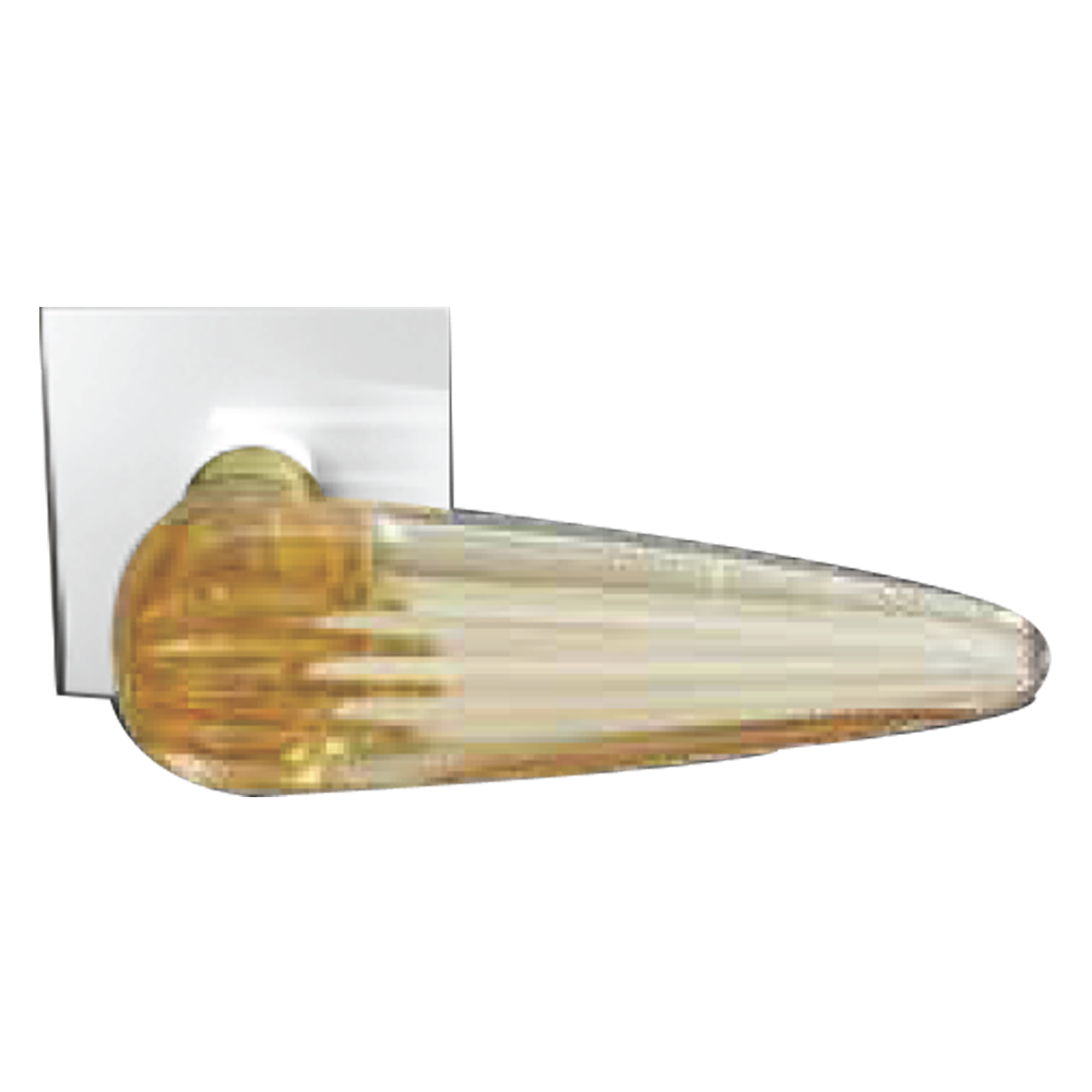 OKA Home Crystal Lever Handle without Key Hole - Clear/Brushed Bronze Finish