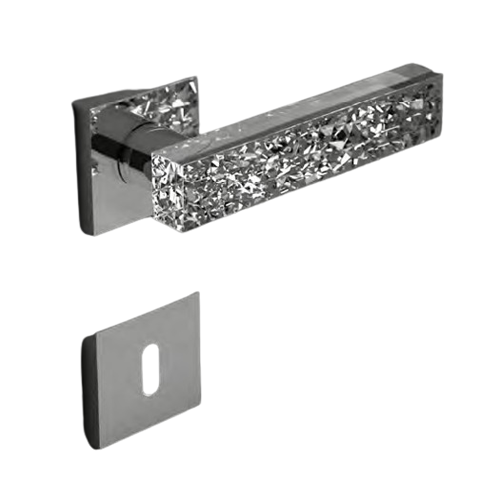KYMI ICE Crystal Door Lever handle - clear/polished brass  Finish