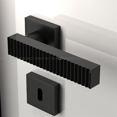 KOS HOME Crystal Door Lever Handle - Clear/Black Mat Finish