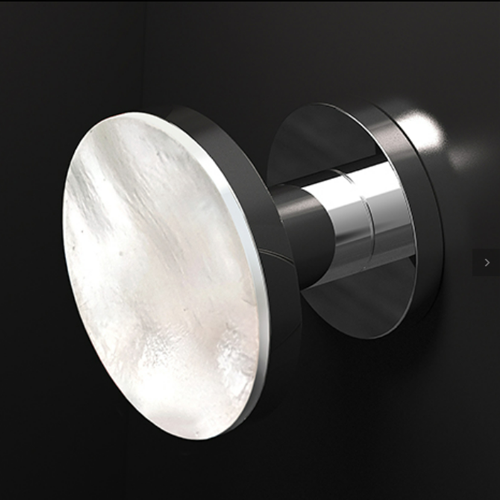 PERLA XL Pull & Push Knob White Mother of Pearl/Polished Brass Base Finish