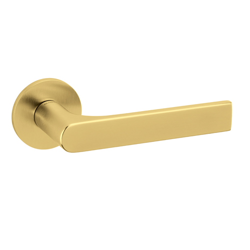 GLORIA Door Handle With Yale Key Hole ( Left ) - Brass - Super Gold Satin Finish