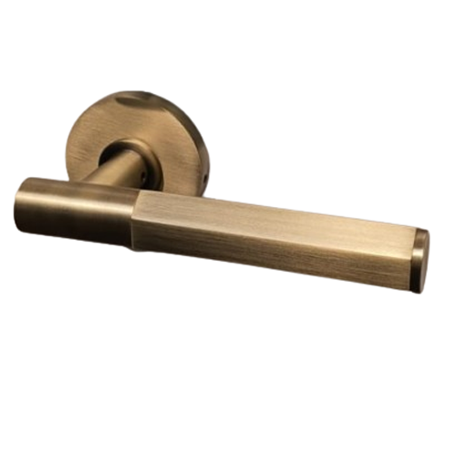 Brass Door Lever Handle - Antique Brass Finish