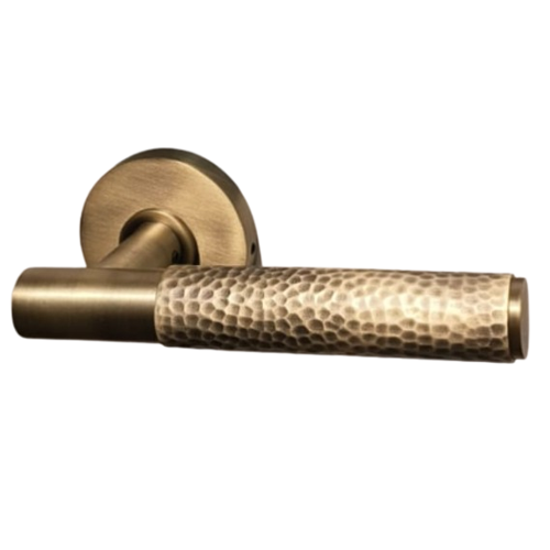 Brass Door Lever Handle - Antique Brass Finish