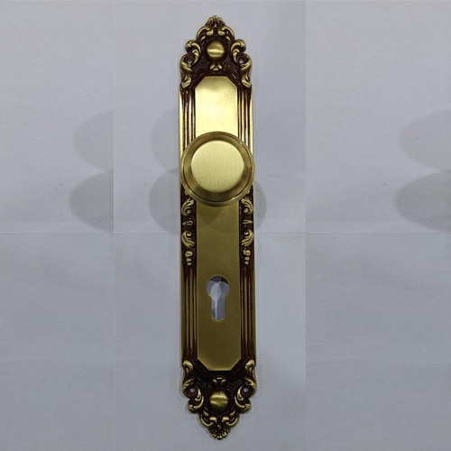 Door Knob on Plate with key hole (Big) - 85mm -  POV Finish