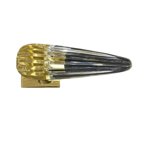 OKA Home Crystal (Square) Lever Handle without Key Hole - Polished Brass Finish