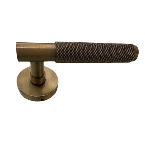 New Baskim Door Lever Handle On Rose - Matt Antique Finish