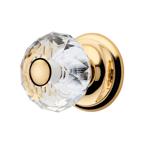 Veronica Crystals Fixed Door Knob -50MM- Gold Plated Finish