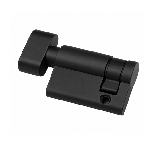 Half Cylinder Lock with Knob - 40mm - Matt Black FInish