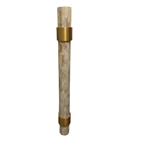Door Pull Handle - Mother of Pearl - White & Brass Gold Finish - 900mm