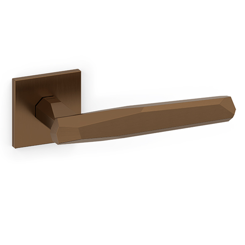 ROCK Door Handle With Yale Key Hole - Super Bronze Satin Finish