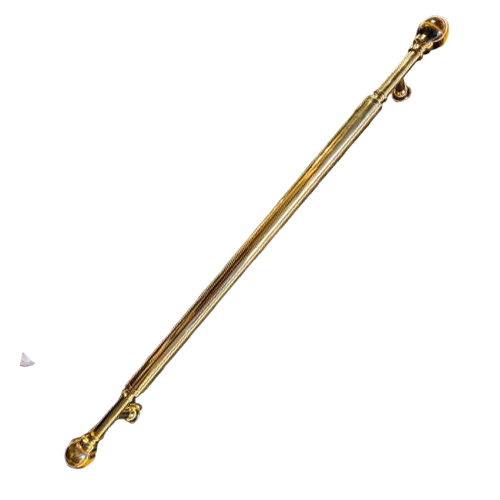 Brass Door Pull Handle - Size 36" - Gold TT with Brown Stone Finish