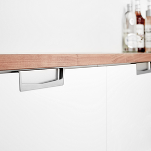 FACTOR Cabinet Flush Handle - Inox Look - 128mm