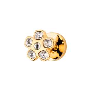 Flory White Fixed Door Knob On Rose - Gold Plated Finish