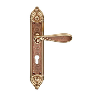 Door mortise handle on Plate - Small - Patine Matt Finish - Linea Cali - Aisha
