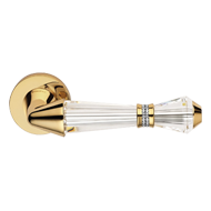 LUCE MESH Lever Handle in Crystal Gold 