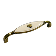 Cabinet Handle -  Beige & Antique Brass