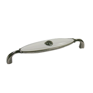 Cabinet Handle -  White & Antique Silve