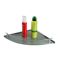 Glass Corner Shelf (Frost & Tempered Gl