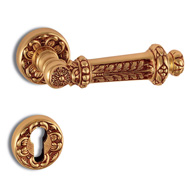 Capua Door Handle on rose - Old Gold Fi