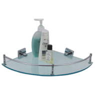 Corner Glass Shelf with Frame - Chrome