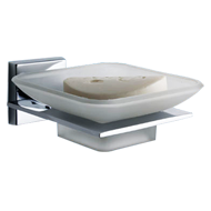 Vital Soap Dish - Glass & Chrome Plated
