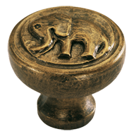 Impala Elephant Cabinet Knob in Antique