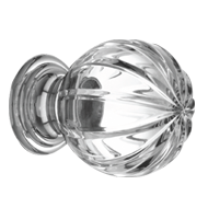 Pull&Push crystal knob on brass base -