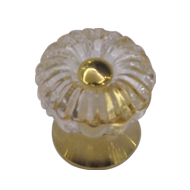 Glass furniture knob on brass base - Cl