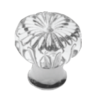 Glass furniture knob on brass base - Cl