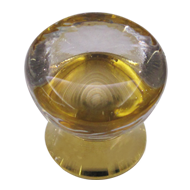 Glass furniture knob on brass base - Cl