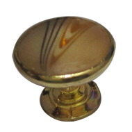 Cabinet Knob - Veneer/Gold Finish - Dia