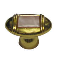 Cabinet Knob - Light Pink MOP/Gold Fini