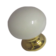 Cabinet Knob - Gold/White Finish - Dia