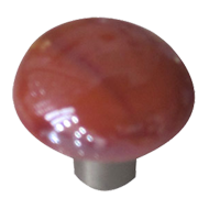 Cabinet Knob - Red / Satin Nickel Finis