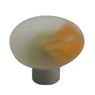 Crystal Cabinet Knob - White with Orang