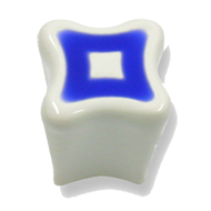 Cabinet Knob - 29mm - White/Blue Colour