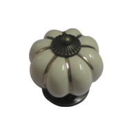 Cabinet Knob (Big) - Off White & Antiqu