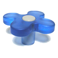 Flower Knob in Blue/White Aluminium Col