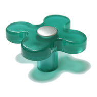 Flower Knob in Green/White Aluminium Co