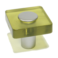 Cabinet Knob - 30mm - Olive Green/White