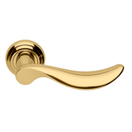 Lever Handle on Rose - Polished Brass F