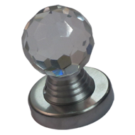 SIRIO Door Crystal Knob on Rose - Satin