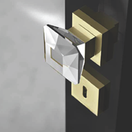 DIAMOND Q Crystal Mortise Knob - Clear/