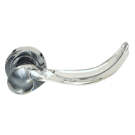 WIND Lever Handle on Rose - Clear/Brush