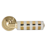Door Lever Handle - White-Gold/Polished